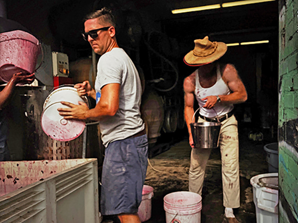 Bianca and Raj harvesting, 2021